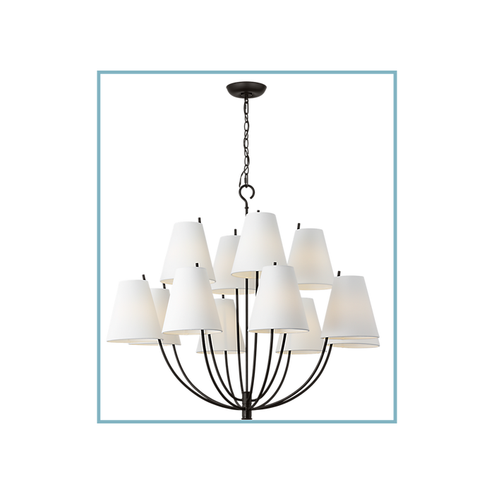 Generation Lighting Marina 40 Inch Chandelier In Aged Iron (CC18412AI)