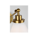 Generation Lighting Wellfleet One-Arm Cone Sconce In Burnished Brass With Milk Glass Shade (CW1121BBSMG)