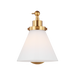 Generation Lighting Wellfleet One-Arm Cone Sconce In Burnished Brass With Milk Glass Shade (CW1121BBSMG)