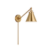 Generation Lighting Wellfleet One-Arm Cone Sconce In Burnished Brass with Burnished Brass Shade (CW1121BBS)