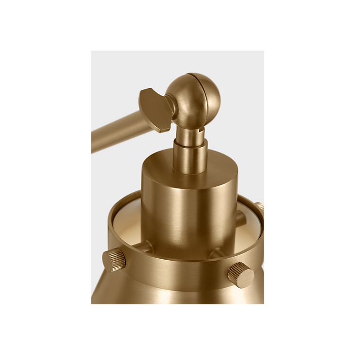 Generation Lighting Wellfleet One-Arm Cone Sconce In Burnished Brass with Burnished Brass Shade (CW1121BBS)
