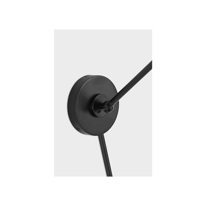 Generation Lighting Wellfleet One-Arm Cone Sconce In Midnight Black With Milk Glass Shade (CW1121MBKMG)