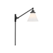 Generation Lighting Wellfleet One-Arm Cone Sconce In Midnight Black With Milk Glass Shade (CW1121MBKMG)