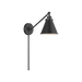 Generation Lighting Wellfleet One-Arm Cone Sconce In Midnight Black with Midnight Black Shade (CW1121MBK)