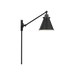 Generation Lighting Wellfleet One-Arm Cone Sconce In Midnight Black with Midnight Black Shade (CW1121MBK)