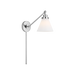 Generation Lighting Wellfleet One-Arm Cone Sconce In Polished Nickel With Milk Glass Shade (CW1121PNMG)