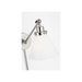 Generation Lighting Wellfleet One-Arm Cone Sconce In Polished Nickel With Milk Glass Shade (CW1121PNMG)