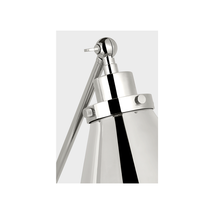 Generation Lighting Wellfleet One-Arm Cone Sconce In Polished Nickel with Polished Nickel Shade (CW1121PN)