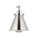 Generation Lighting Wellfleet One-Arm Cone Sconce In Polished Nickel with Polished Nickel Shade (CW1121PN)