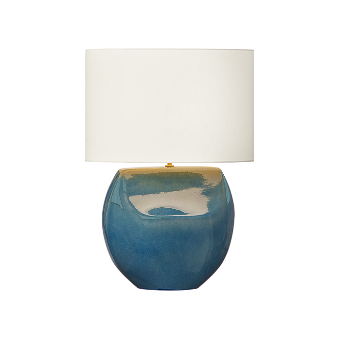 Generation Lighting Pente 27 Inch Table Lamp In Deep Ocean Crackle (HT1161DOC)