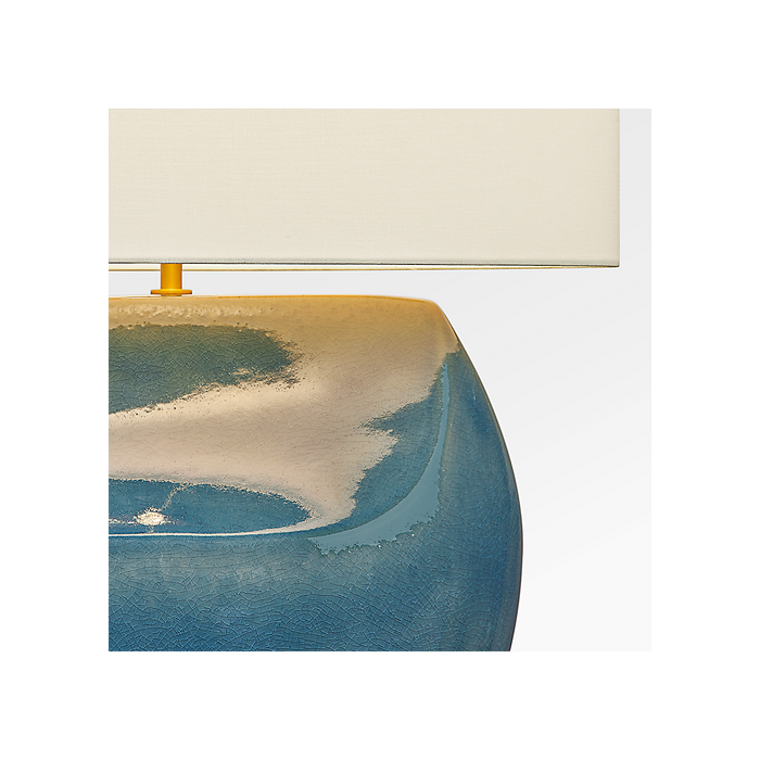 Generation Lighting Pente 27 Inch Table Lamp In Deep Ocean Crackle (HT1161DOC)