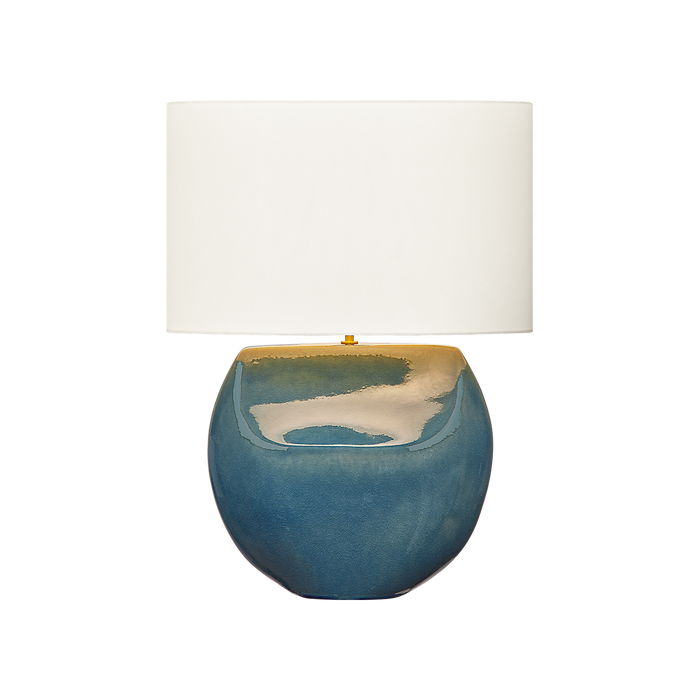 Generation Lighting Pente 27 Inch Table Lamp In Deep Ocean Crackle (HT1161DOC)