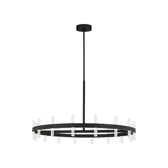 Generation Lighting Silas 36 Inch Chandelier In Midnight Black (SLC11032MBK)