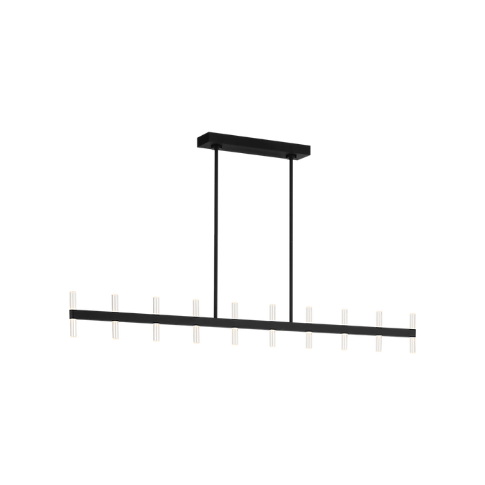Generation Lighting Silas 56 Inch 20-Light Linear Chandelier In Midnight Black (SLC11120MBK)