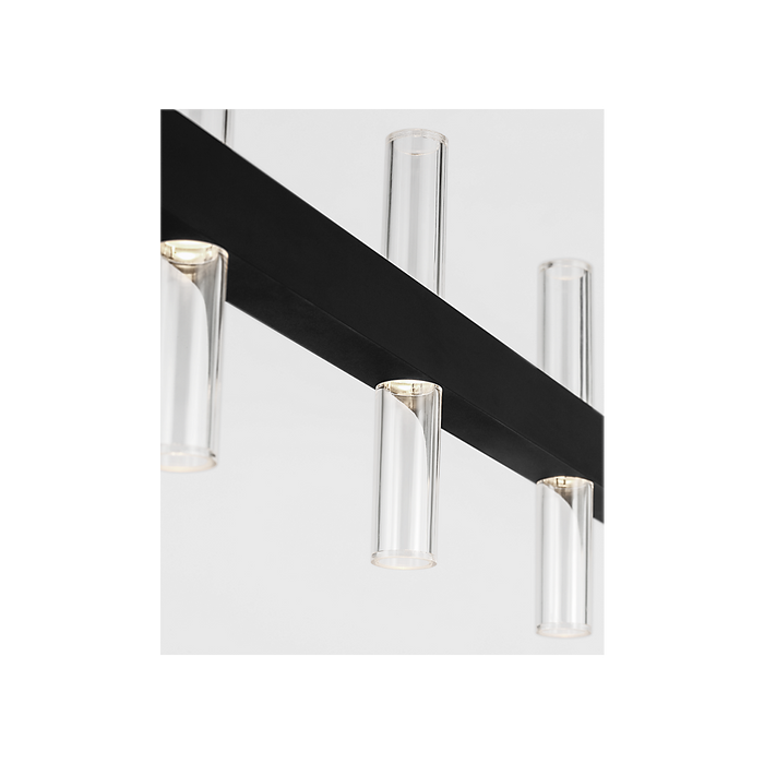 Generation Lighting Silas 56 Inch 20-Light Linear Chandelier In Midnight Black (SLC11120MBK)
