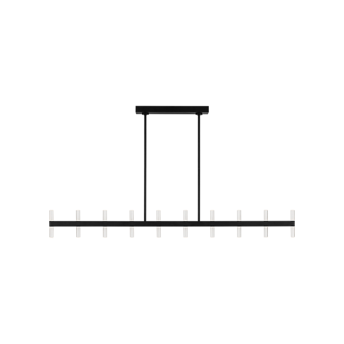 Generation Lighting Silas 56 Inch 20-Light Linear Chandelier In Midnight Black (SLC11120MBK)