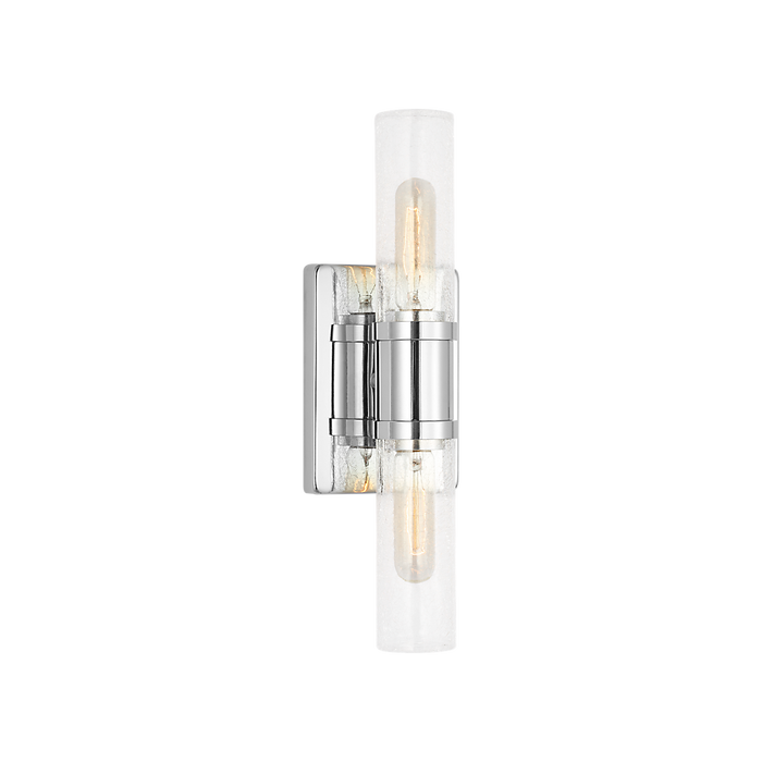 Generation Lighting Keaton 16 Inch Bath Fixture In Chrome With Clear Crackle Glass (4465002CC-05)