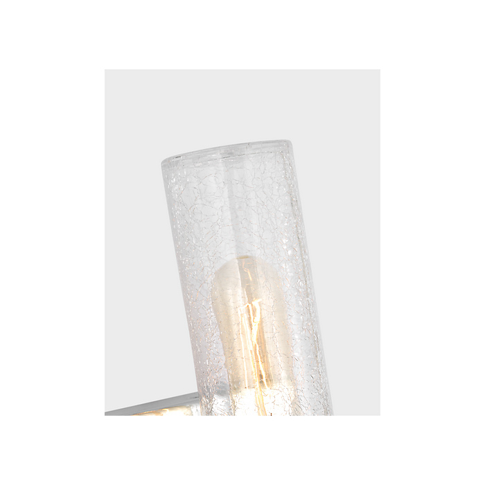 Generation Lighting Keaton 16 Inch Bath Fixture In Chrome With Clear Crackle Glass (4465002CC-05)