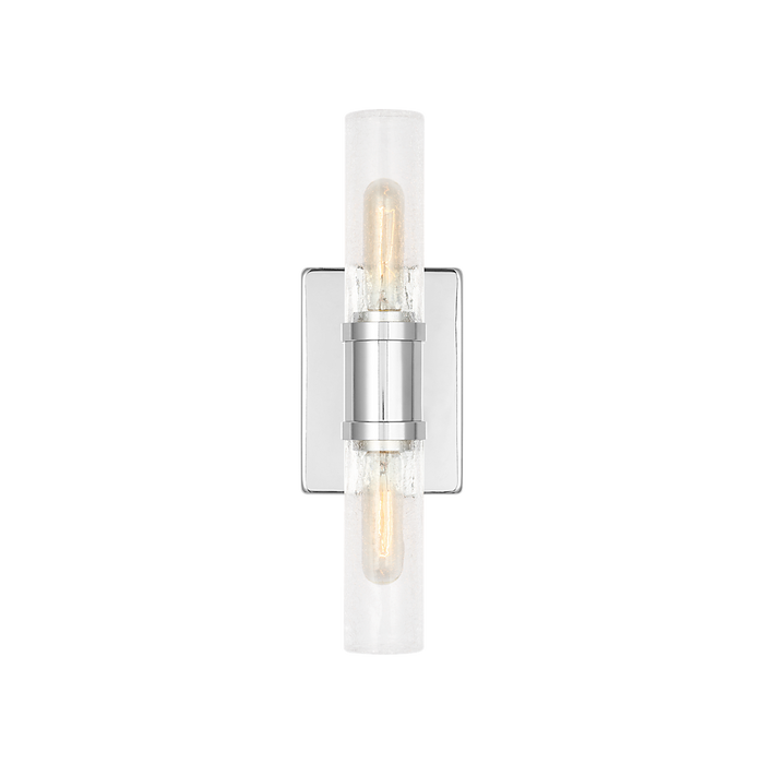 Generation Lighting Keaton 16 Inch Bath Fixture In Chrome With Clear Crackle Glass (4465002CC-05)