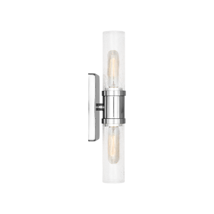 Generation Lighting Keaton 16 Inch Bath Fixture In Chrome With Clear Crackle Glass (4465002CC-05)