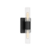 Generation Lighting Keaton 16 Inch Bath Fixture In Midnight Black With Clear Crackle Glass (4465002CC-112)