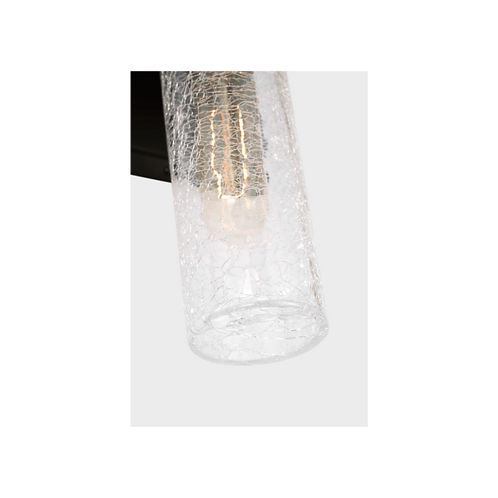 Generation Lighting Keaton 16 Inch Bath Fixture In Midnight Black With Clear Crackle Glass (4465002CC-112)