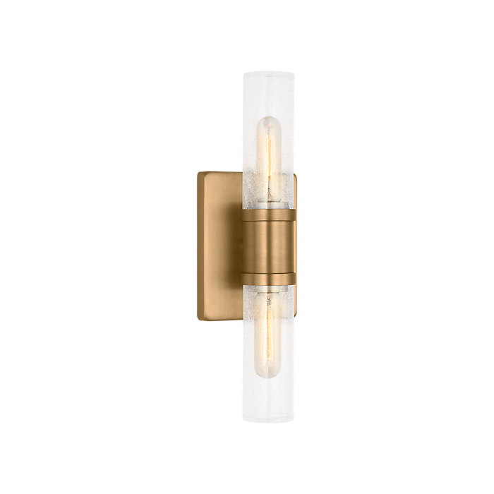 Generation Lighting Keaton 16 Inch Bath Fixture In Brushed Nickel With Clear Crackle Glass (4465002CC-962)