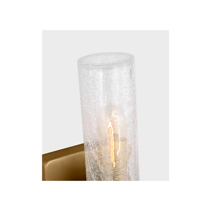 Generation Lighting Keaton 16 Inch Bath Fixture In Brushed Nickel With Clear Crackle Glass (4465002CC-962)