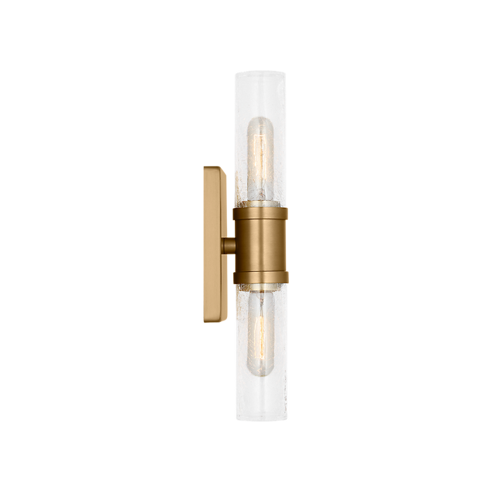 Generation Lighting Keaton 16 Inch Bath Fixture In Brushed Nickel With Clear Crackle Glass (4465002CC-962)