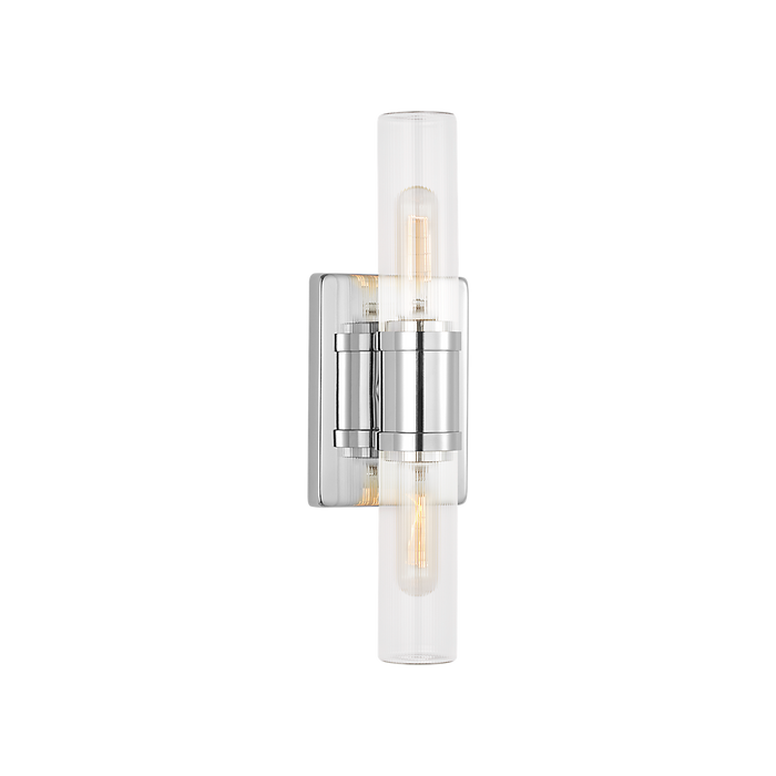 Generation Lighting Keaton 16 Inch Bath Fixture In Chrome With Clear Fluted Glass (4465002CF-05)