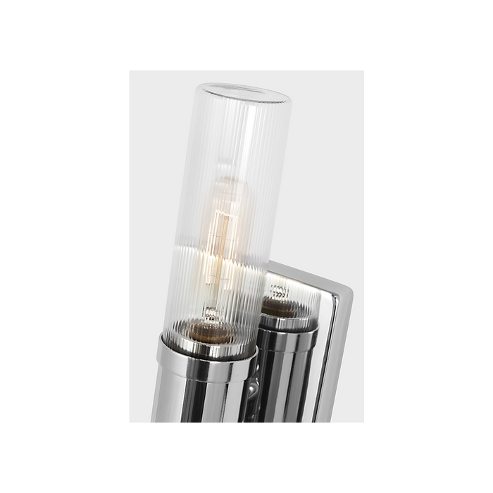 Generation Lighting Keaton 16 Inch Bath Fixture In Chrome With Clear Fluted Glass (4465002CF-05)