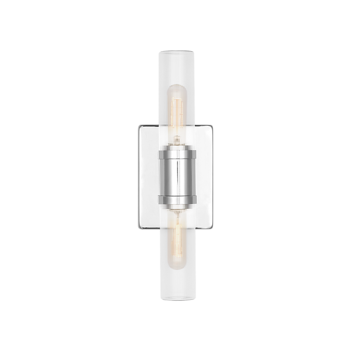 Generation Lighting Keaton 16 Inch Bath Fixture In Chrome With Clear Fluted Glass (4465002CF-05)