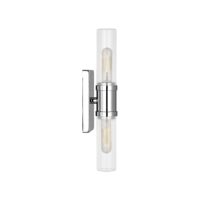 Generation Lighting Keaton 16 Inch Bath Fixture In Chrome With Clear Fluted Glass (4465002CF-05)