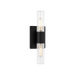Generation Lighting Keaton 16 Inch Bath Fixture In Midnight Black With Clear Fluted Glass (4465002CF-112)