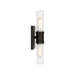Generation Lighting Keaton 16 Inch Bath Fixture In Midnight Black With Clear Fluted Glass (4465002CF-112)