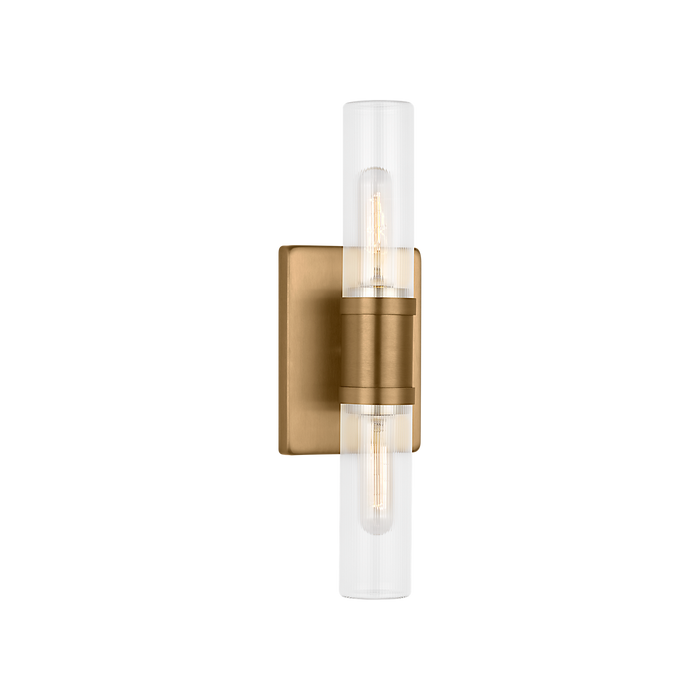 Generation Lighting Keaton 16 Inch Bath Fixture In Satin Brass With Clear Fluted Glass (4465002CF-848)
