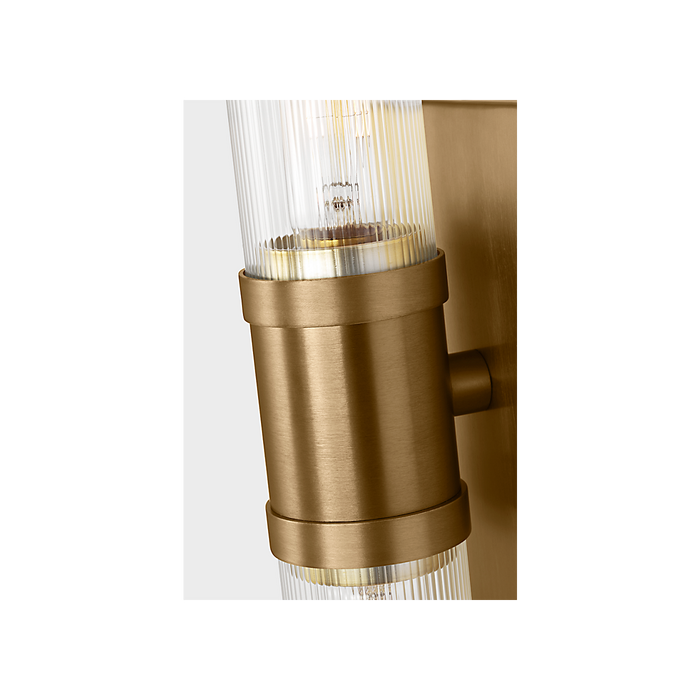 Generation Lighting Keaton 16 Inch Bath Fixture In Satin Brass With Clear Fluted Glass (4465002CF-848)