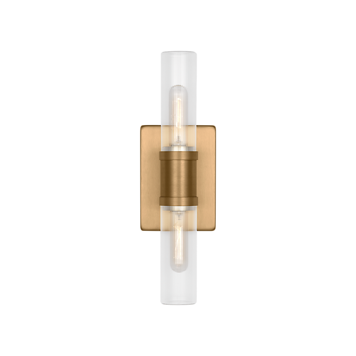 Generation Lighting Keaton 16 Inch Bath Fixture In Satin Brass With Clear Fluted Glass (4465002CF-848)