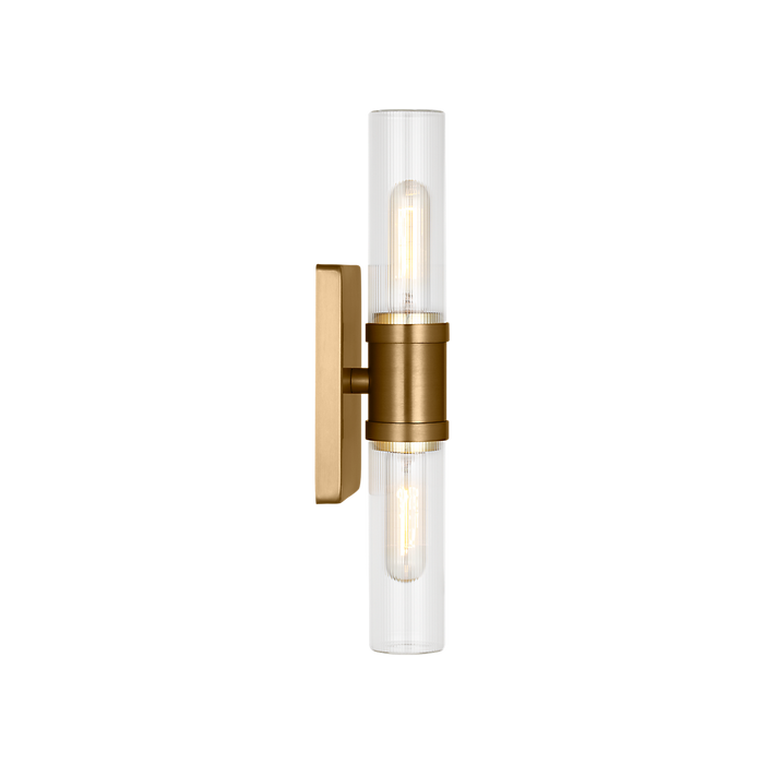 Generation Lighting Keaton 16 Inch Bath Fixture In Satin Brass With Clear Fluted Glass (4465002CF-848)
