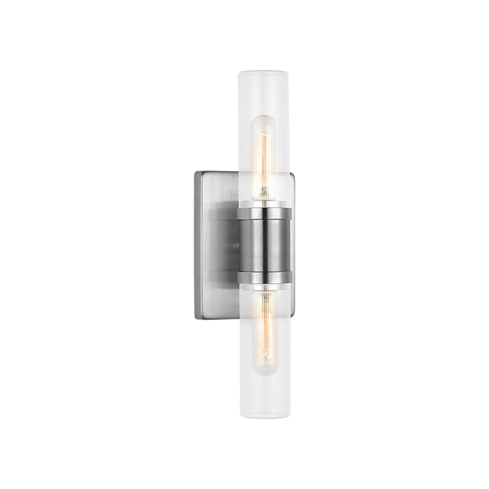 Generation Lighting Keaton 16 Inch Bath Fixture In Brushed Nickel With Clear Fluted Glass (4465002CF-962)
