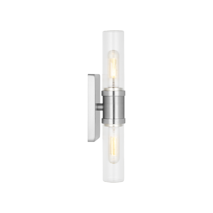 Generation Lighting Keaton 16 Inch Bath Fixture In Brushed Nickel With Clear Fluted Glass (4465002CF-962)