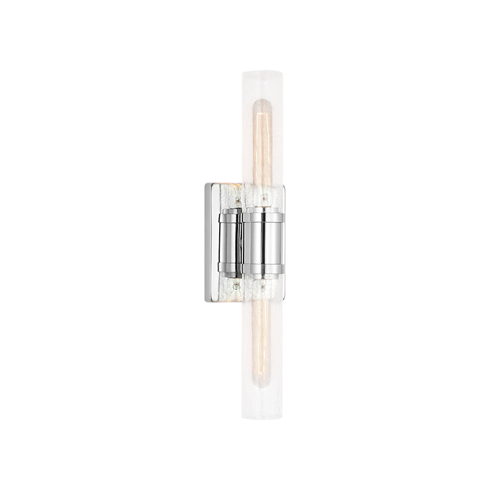 Generation Lighting Keaton 20 Inch Vanity Sconce In Chrome With Clear Crackle Glass (4565002CC-05)