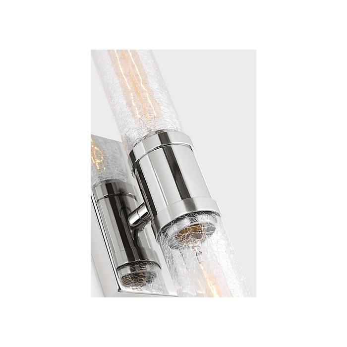 Generation Lighting Keaton 20 Inch Vanity Sconce In Chrome With Clear Crackle Glass (4565002CC-05)