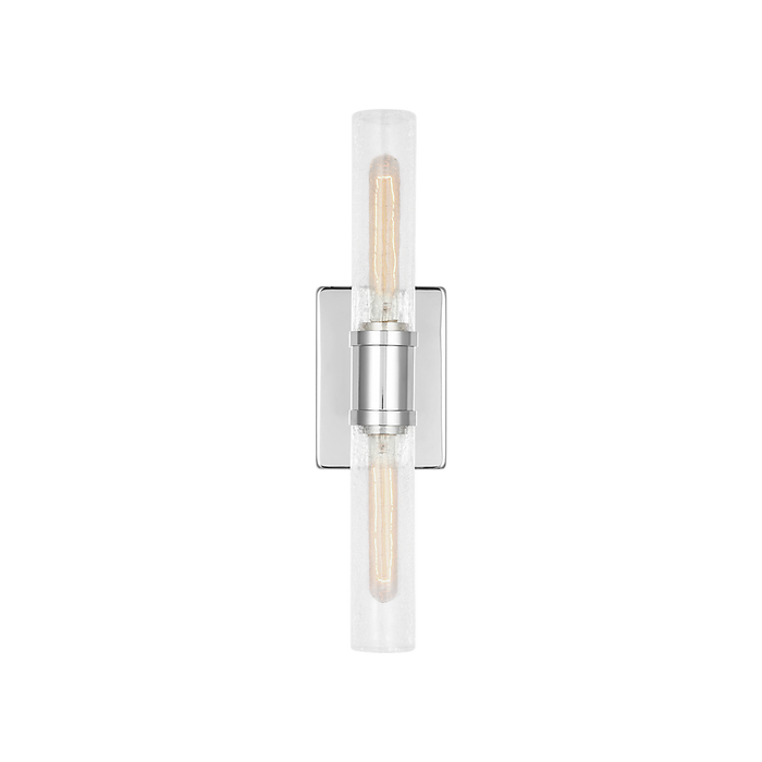 Generation Lighting Keaton 20 Inch Vanity Sconce In Chrome With Clear Crackle Glass (4565002CC-05)