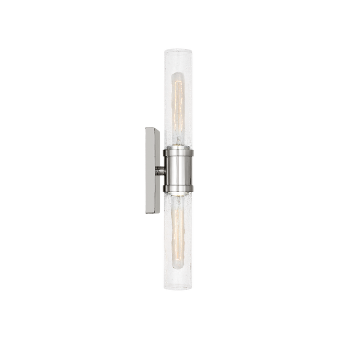 Generation Lighting Keaton 20 Inch Vanity Sconce In Chrome With Clear Crackle Glass (4565002CC-05)