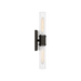 Generation Lighting Keaton 20 Inch Vanity Sconce In Midnight Black With Clear Crackle Glass (4565002CC-112)
