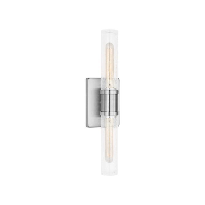 Generation Lighting Keaton 20 Inch Vanity Sconce In Brushed Nickel With Clear Crackle Glass (4565002CC-962)