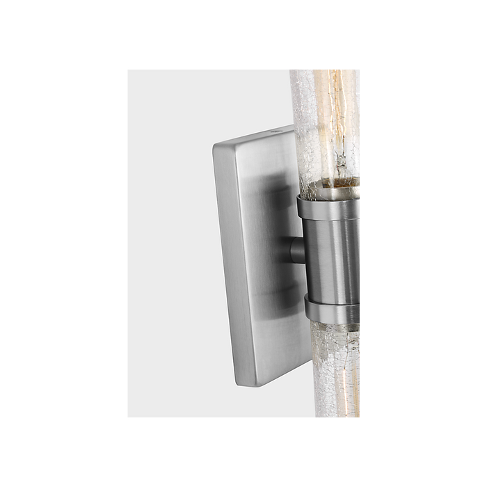 Generation Lighting Keaton 20 Inch Vanity Sconce In Brushed Nickel With Clear Crackle Glass (4565002CC-962)