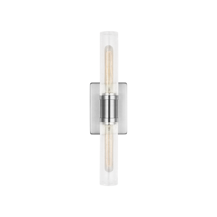 Generation Lighting Keaton 20 Inch Vanity Sconce In Brushed Nickel With Clear Crackle Glass (4565002CC-962)