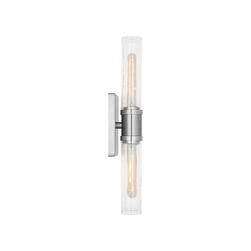 Generation Lighting Keaton 20 Inch Vanity Sconce In Brushed Nickel With Clear Crackle Glass (4565002CC-962)